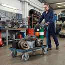 150mm Pressed Steel Swivel Castor Wheel - Grey Rubber - 4-Hole Top Plate - 130kg Load Capacity