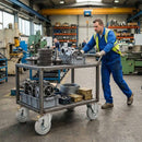 150mm Swivel Castor Wheel with Directional Brake - Grey Rubber - 4-Hole Top Plate, 130kg Load Capacity
