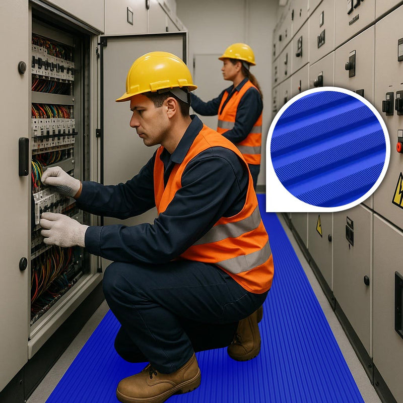 Ribbed Non-Slip PVC And Electrical Insulation Matting Rolls