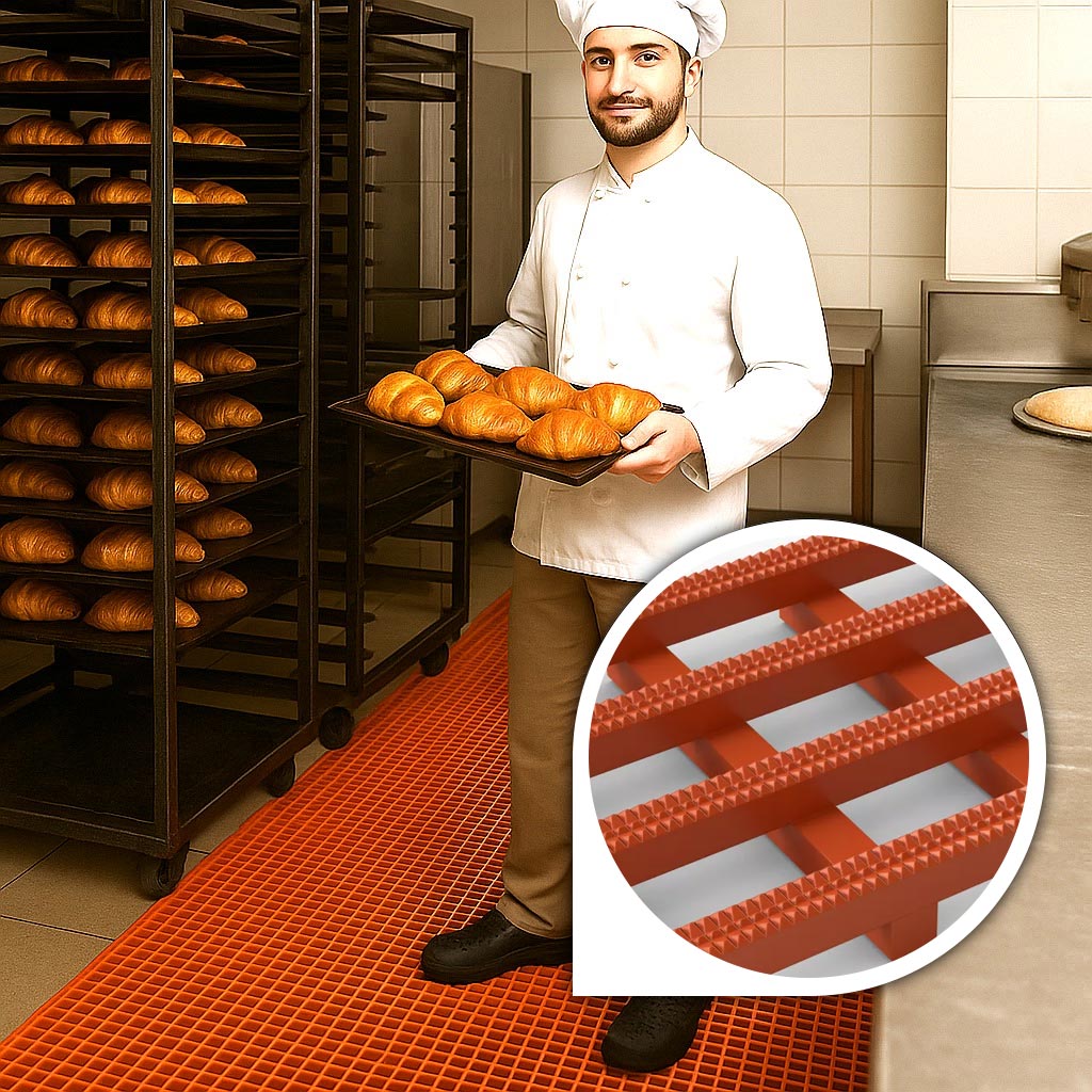 Saddle Brown Heavy Duty Factory Mat CleanTread Pro Non Slip for Food Service Areas