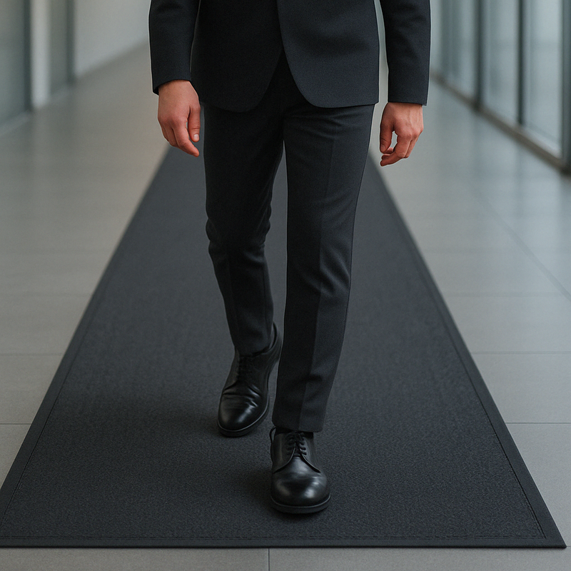 Dark Slate Gray Heavy Duty Barrier Runner Non-Slip Mat - Durable Rubber, Anti-Slip, Floor Protection, Easy Clean, Industrial/Commercial Use, Versatile & Long-Lasting