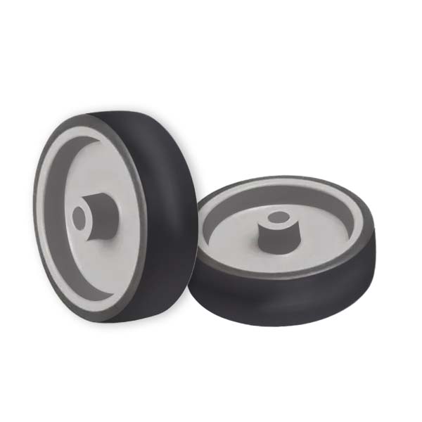 Gray 100mm Thermo Plastic Rubber Wheel with 12mm Bore - 75kg Load Rating