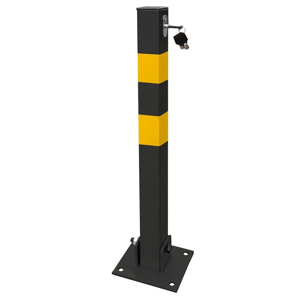 Dark Slate Gray Lockable Heavy-Duty Steel Folding Parking Post – Surface-Mounted Security Bollard for Driveways & Reserved Parking