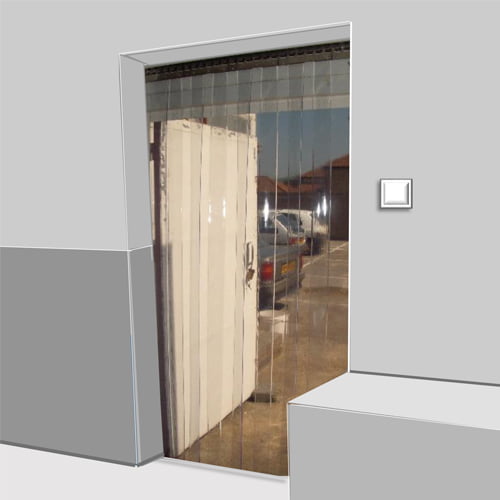 Gray Standard PVC Strip Curtains (Hook-on)
