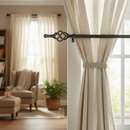 Rosy Brown Professional Curtain Pole End with Basket - Weldable Cast Steel, 136 x 45mm Dimensions, 27mm Diameter Bar Compatibility