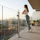 White Smoke Premium 304 Stainless Steel Ready Made Glass Balustrade Kit End Post with 48.3mm Diameter and 120mm Base Plate for Easy Installation