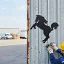 Dark Gray Premium Rearing Horse Silhouette 230mm x 230mm for Elegant Decor and Art Display