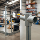 Dark Gray Premium Pre-Assembled Corner Post for 48.3mm Tube - 1100mm Height with Mid Rail Height of 550mm