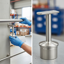 Gray Premium Thin Tube to Tube Handrail Support for 42.4mm Tube - 316 Stainless Steel with Satin Finish and 79mm Height