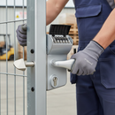 Gray Premium Mechanical Sliding Gate Lock for 50mm Box Section with Stainless Steel Mechanism and Adjustable Features