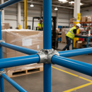 Dim Gray Premium 4 Way Centre Cross with Upright Key Clamp for 33.7mm Tube Structures - High-Quality Professional Grade for Industrial and Commercial Applic...