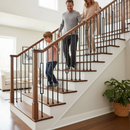 Dark Gray Premium 12.5mm Square Hollow Stair Spindle Panel - 1117mm Height, Powder Coated Black Finish