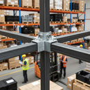 Dark Slate Gray Premium 25mm Square Key Clamp - 4 Way Centre Socket for 40mm Box Section Structures