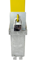 Dark Olive Green Heavy Duty Removable Parking & Security Post – Bright Yellow (790 mm Above Ground) with Ground Spigot & Padlock