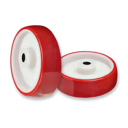 Brown 150mm Polyurethane Tyre on Nylon Centre Ball & Roller Bearing Bore Choice