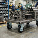 200mm Pressed Steel Fixed Castor Wheel - Black Rubber on Pressed Steel - 180kg Load Capacity