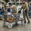 200mm Swivel Castor Wheel with Directional Brake - Grey Rubber - 4-Hole Top Plate, 180kg Load Capacity