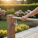 Dark Slate Gray Premium Adjustable Handrail Support for 48.3mm Tube - 316 Stainless Steel with Satin Finish, 79mm Height and 14mm Stem