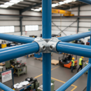 Slate Gray Premium 4 Way Cross Piece for 48.3mm Tube - Connect Mid/Lower Rails to Uprights - High-Quality Professional Grade for Industrial and Commercial App...