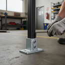 Dark Gray Premium Rectangular Base Square Key Clamp for 25mm Box Section - Heavy Duty Support for Uprights