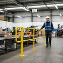 Dark Slate Gray Premium Yellow Powder Coated Key Clamp Mid Post Kit for 42.4mm Tube - 1100mm Height and 550mm Mid Rail Height