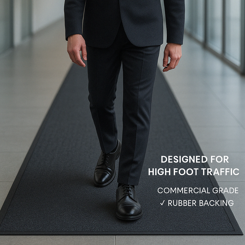 Dark Slate Gray Heavy Duty Barrier Runner Non-Slip Mat - Durable Rubber, Anti-Slip, Floor Protection, Easy Clean, Industrial/Commercial Use, Versatile & Long-Lasting