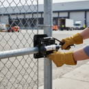 Gray Premium Chain Link Bracket for Gate Closer Installation on Fences with Full Fixation Kit and Compatibility for Various Post Sizes