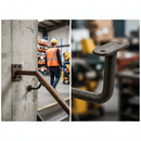 Dark Gray Premium Heavy Duty Handrail Bracket with 85mm Projection and Rectangular Back Plate for Enhanced Stability
