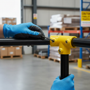 Dark Gray Premium Long Tee Key Clamp for 33.7mm Tube - Yellow Powder Coated Connection for Guardrails