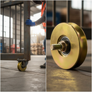Dark Olive Green Premium 100mm Diameter Slider Wheel for V Section Ground Track - 500kg Weight Limit