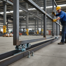 Dark Slate Gray Premium Heavy Duty Cantilever Trolley Carriage with 8 Wheels, Maximum Capacity 1000kg for Industrial Use