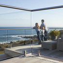 Light Gray Premium 316 Stainless Steel Ready Made Glass Balustrade Kit Corner Post with Pre-Drilled Holes and Base Plate