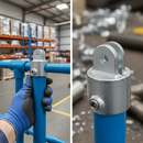 Light Slate Gray Premium Heavy Duty Single Swivel Connector for 42.4mm Tube - Versatile Fitting for Structural Applications