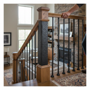 Dark Slate Gray Premium 30mm Hammered Edge Bar Forged Centre Newel Post at 1100mm Height for Sturdy Staircase Support