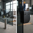 Dark Slate Gray Professional Heavy Duty D Type Glass Clamp for 42.4mm Posts, Powder Coated Black, Compatible with 8mm and 10mm Glass with Safety Pin Option