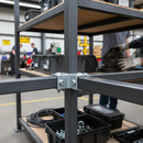 Dark Slate Gray Premium Three Way Mid Corner Square Key Clamp for 40mm Box Section - Durable 90° Fitting for Rail Applications