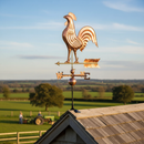 Light Gray Premium Aged Copper Cockerel Weather Vane for Outdoor Decor and Garden Use - High-Quality Professional Grade for Industrial and Commercial Applicat...