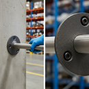 Dark Gray Premium Heavy Duty Handrail Bracket Backplate 75mm Diameter with Three Countersunk Holes for Secure Installation