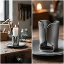 Black Premium Domed Candle Holder Set for 25mm Diameter Candles - 75mm x 40mm x 3mm Design