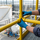 Light Gray Premium Heavy Duty Handrail Fitting for 90 Degree Joint with Drilled Holes and M6 Bolts for Stanchion Installation