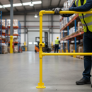 Dark Gray Professional Yellow Powder Coated Key Clamp Corner Post Kit for 33.7mm Tube with 1100mm Height and Mid Rail