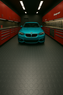 Dark Slate Gray Non-Slip Heavy Duty Rubber Flooring Roll – Studded Dot Penny Pattern 3mm–6mm Thick R11 Slip Rated, Oil Resistant