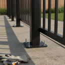 Rosy Brown Premium Aluminium Fence Post Base Fixing Plate - Powder Coated Black for Enhanced Durability