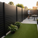 White Smoke Premium Aluminium Fence Post Rail Kit 2000mm with Powder Coated Black Finish and Complete Rail Set