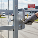 Gray Premium Heavy Duty Sliding Gate Lock with Stainless Steel Mechanism and Adjustable Mounting for 40mm Box Section
