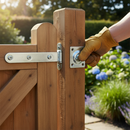 Saddle Brown Premium Adjustable Gate Hinge M16 with Heavy Duty Fixing Plate 80x80mm and Back Plate 115x40mm for Secure Gate Installation