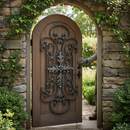 Dark Olive Green Premium Ornate Panel 1100mm x 515mm with Tight Wrap Scrolls and Leaves Design for Decorative Applications