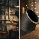Black Premium 45° Weld Bend for 42.4mm Tube - Heavy Duty Steel with Smooth Finish for Handrailing and Protection Barriers