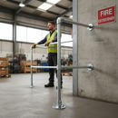 Slate Gray Premium Pre-Assembled End Post for 42.4mm Tube - Height 1100mm with Mid Rail at 550mm