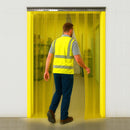 Dark Goldenrod Premium Transparent Yellow PVC Strip Curtains – Hook-On Design for Exhibitions & Events, UV-Stable, Easy Install, Durable Protection